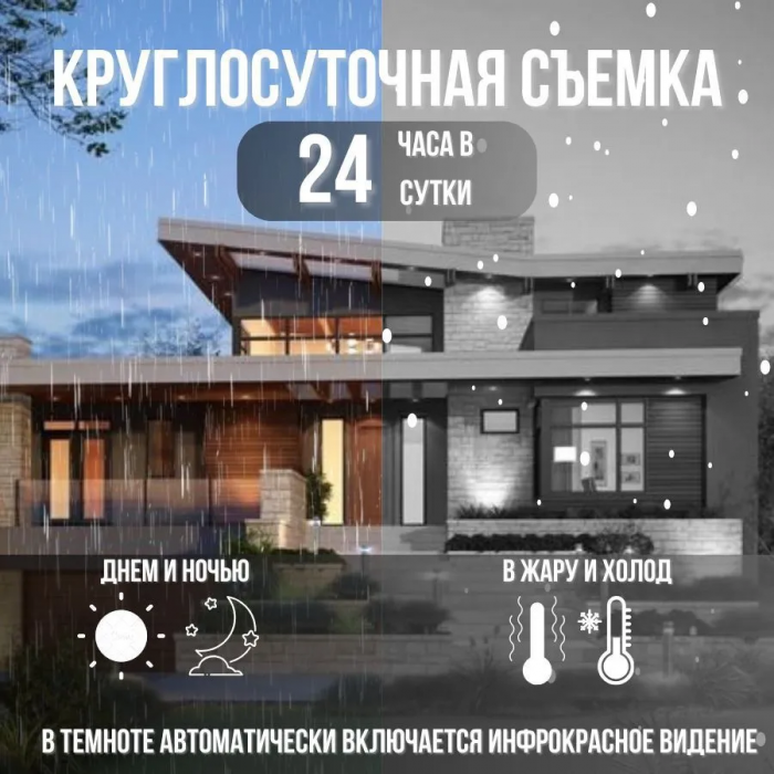 Поворотная уличная погодозащитная IP WiFi камера