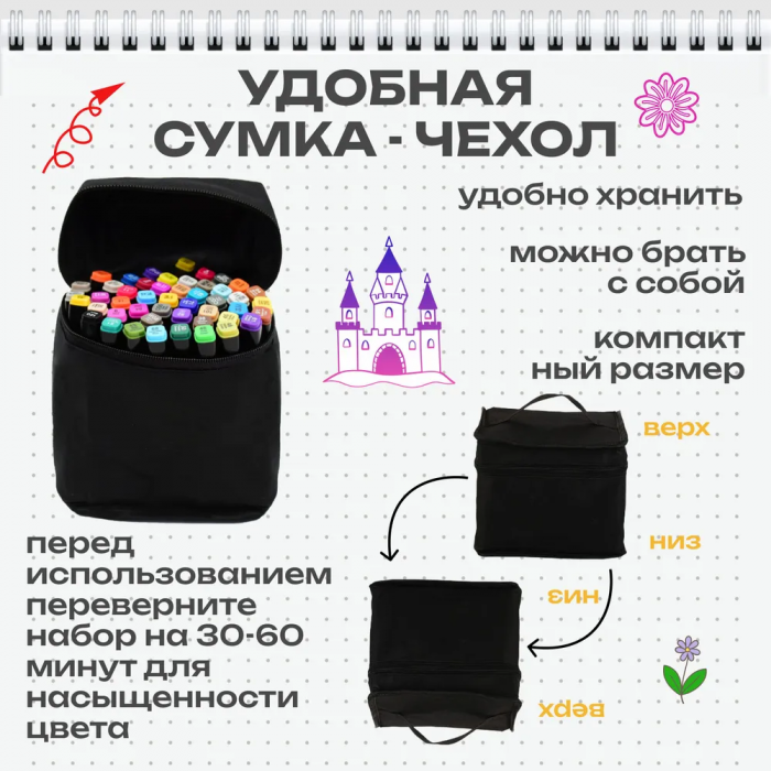 Маркеры для скетчинга Touch 36 цветов, двухсторонние